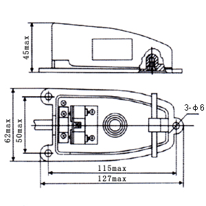 EKW-5A-B腳踏開(kāi)關(guān)安裝尺寸